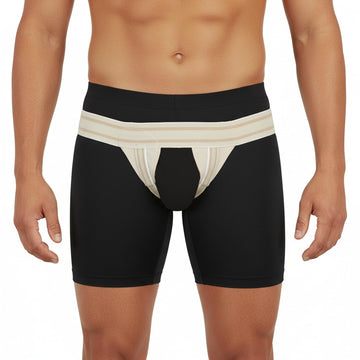 ORTONYX bilateral inguinal hernia truss support belt with adjustable elastic straps and low-profile groin support