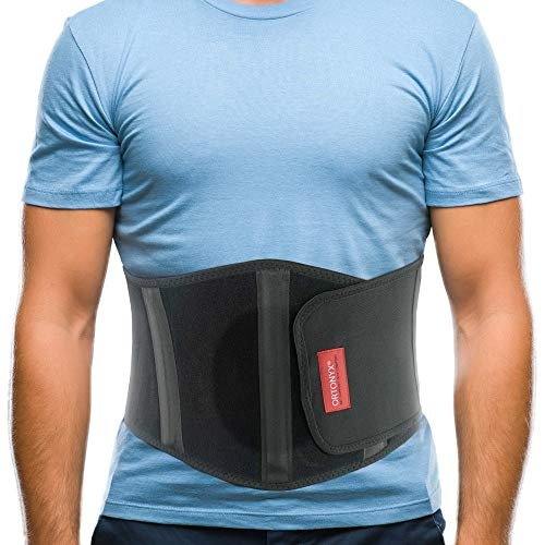 Ergonomic Umbilical Navel Hernia Belt Abdominal Support Brace Black