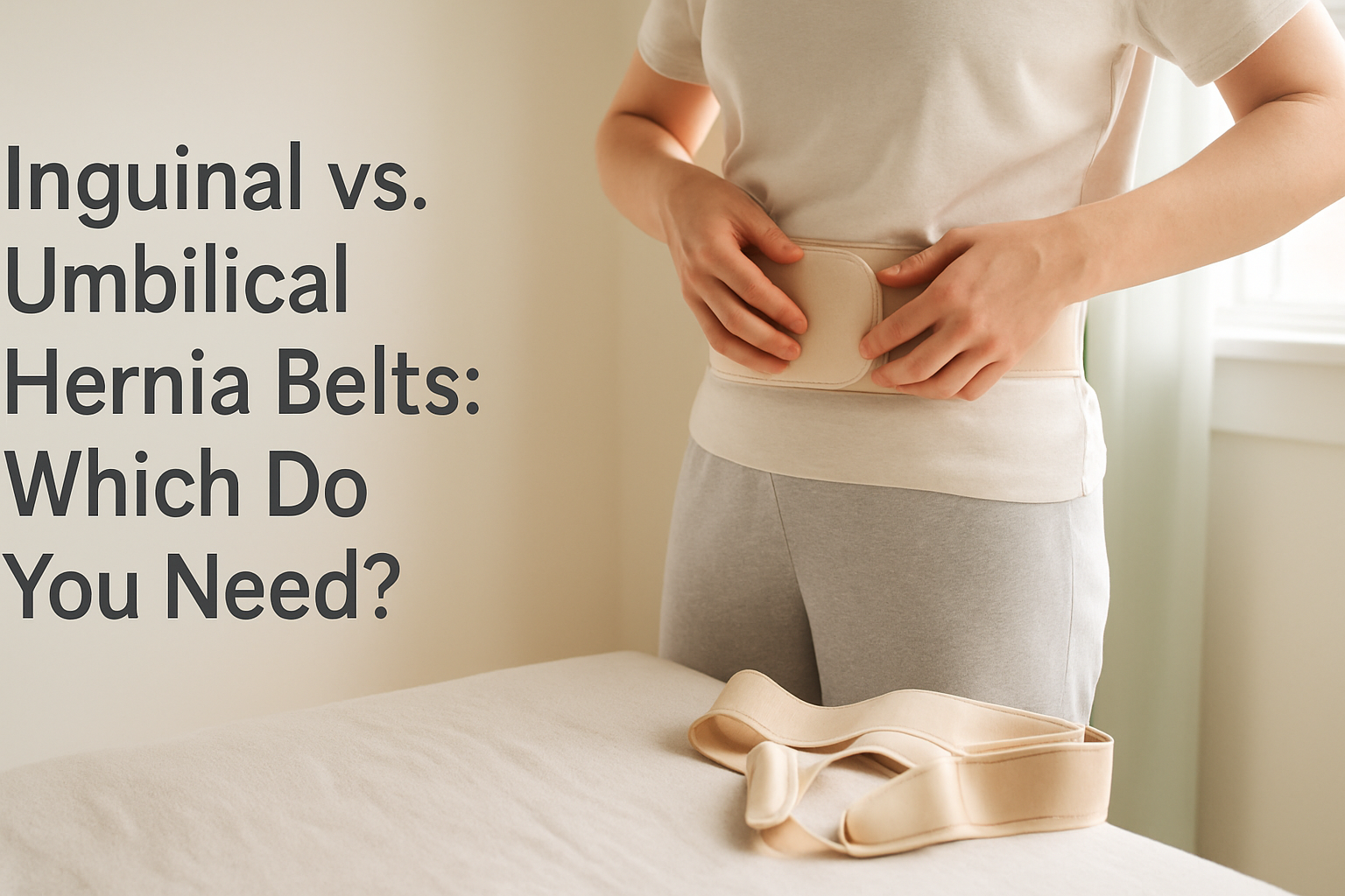 Professional medical illustration of hernia support and recovery guidance