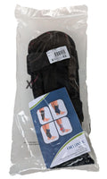 ORTONYX ACAB01 Ankle Stabilizer Brace, stabilizing stirrup splint in clear bag; black ankle orthosis with hook-and-loop straps