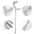 ORTONYX Progress-II closed-cuff adult forearm crutch with adjustable arm support, telescoping shaft, non-slip rubber tip.