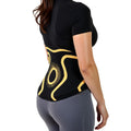 ORTONYX Lumbosacral Back Support Brace KB725, 3D knitted elastic lumbar brace in black/yellow, contoured fit on lower back