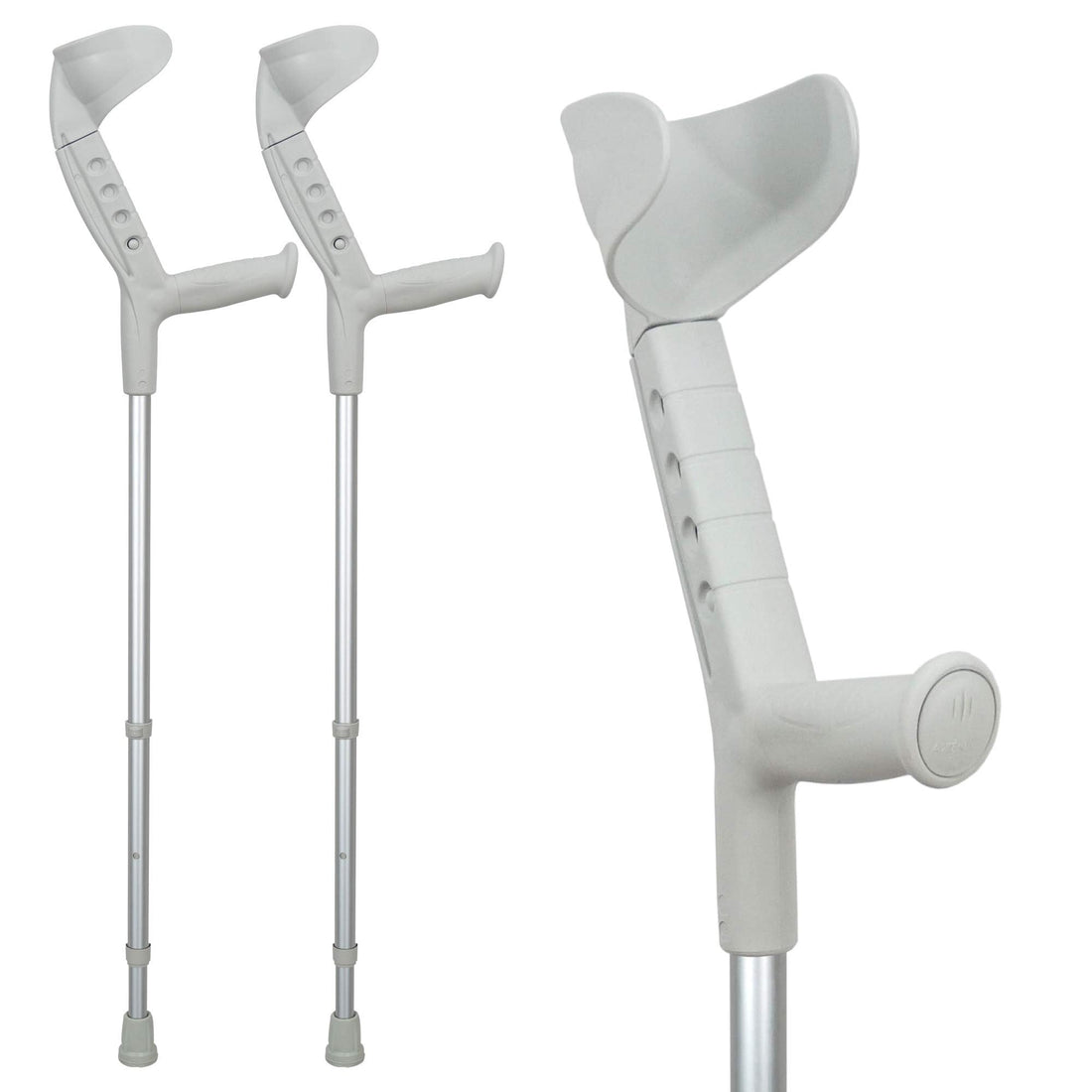 ORTONYX Progress I adult walking forearm crutches set with adjustable forearm support and height-adjustable aluminum shafts.