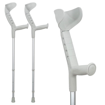ORTONYX Progress I adult walking forearm crutches set with adjustable forearm support and height-adjustable aluminum shafts.