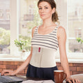 Person wearing umbilical hernia belt, 10.25 in abdominal binder with hook‑and‑loop front; navel and ventral hernia support