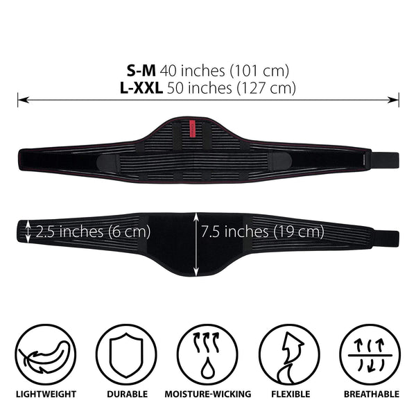 ORTONYX maternity support belt ACHB5203; black S-M 40in L-XXL 50in; 7.5in lumbar panel, hook-and-loop closure, breathable.