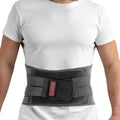 ORTONYX lower back support brace lumbosacral support belt with hook-and-loop straps; lumbar brace OX725BK worn on waist