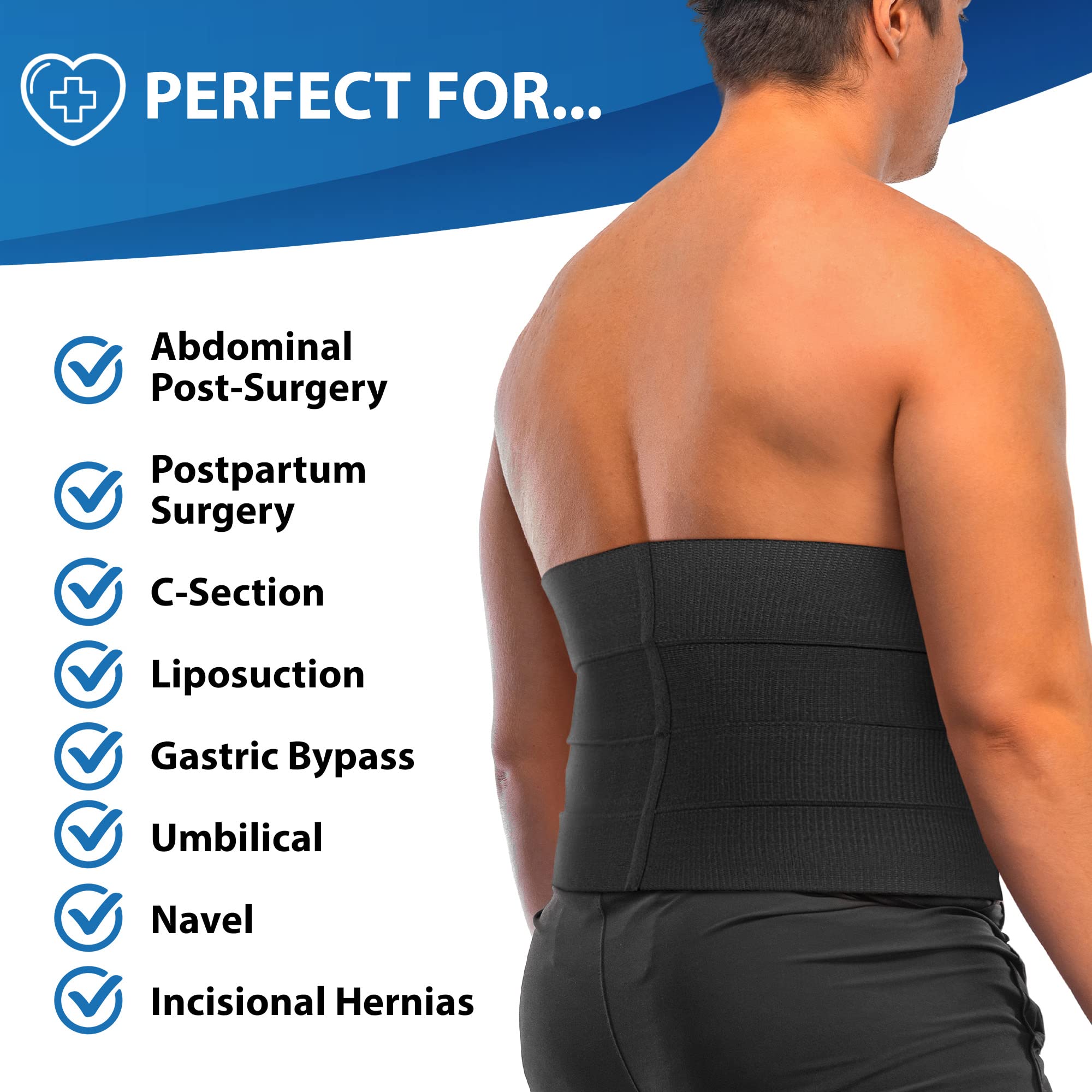 Abdominal Binder, Adjustable Support & Compression 12