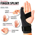 ORTONYX Pinky Finger Splint KB434-BK with adjustable straps; black ulnar gutter boxer fracture brace for 4th & 5th fingers.