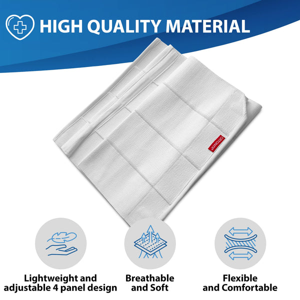 ORTONYX 12" Abdominal Binder, white 4-panel postoperative belly compression wrap with adjustable closure and breathable fabric