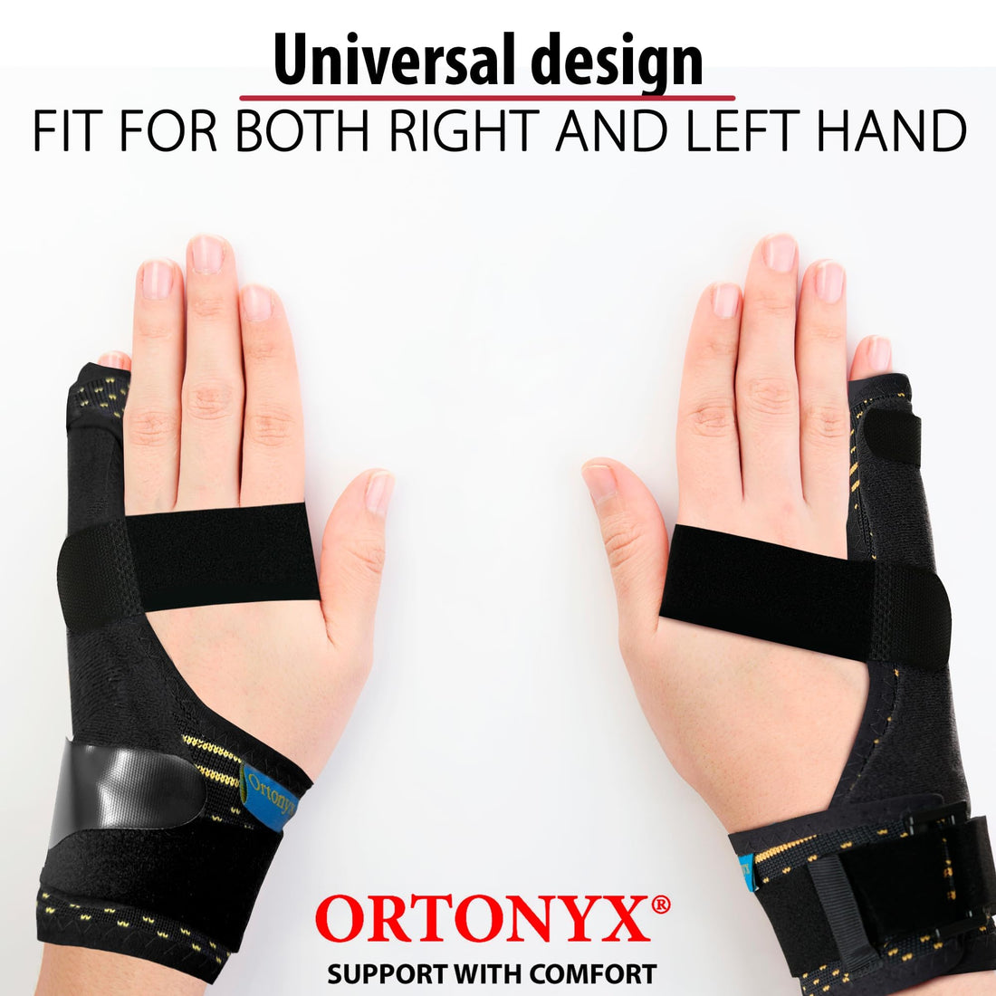 ORTONYX Pinky Finger Splint KB434 boxer fracture brace stabilizing 4th & 5th fingers; ulnar gutter support, breathable knit