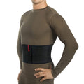ORTONYX 6.25 inch abdominal binder on torso, breathable elastic belt with adjustable hook-and-loop front, lumbosacral support