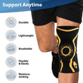 ORTONYX knee brace with patella ring on leg; 3D knitted patella stabilizer sleeve, breathable flexible compression, ACKB314