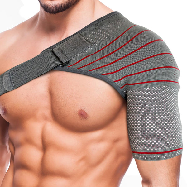 ORTONYX compression shoulder sleeve brace with 3D knitted compression and adjustable strap right shoulder rotator cuff support