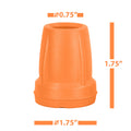 ORTONYX replacement crutch tip, high-visibility orange; 1.75 in tall, 1.75 in base diameter, 0.75 in opening