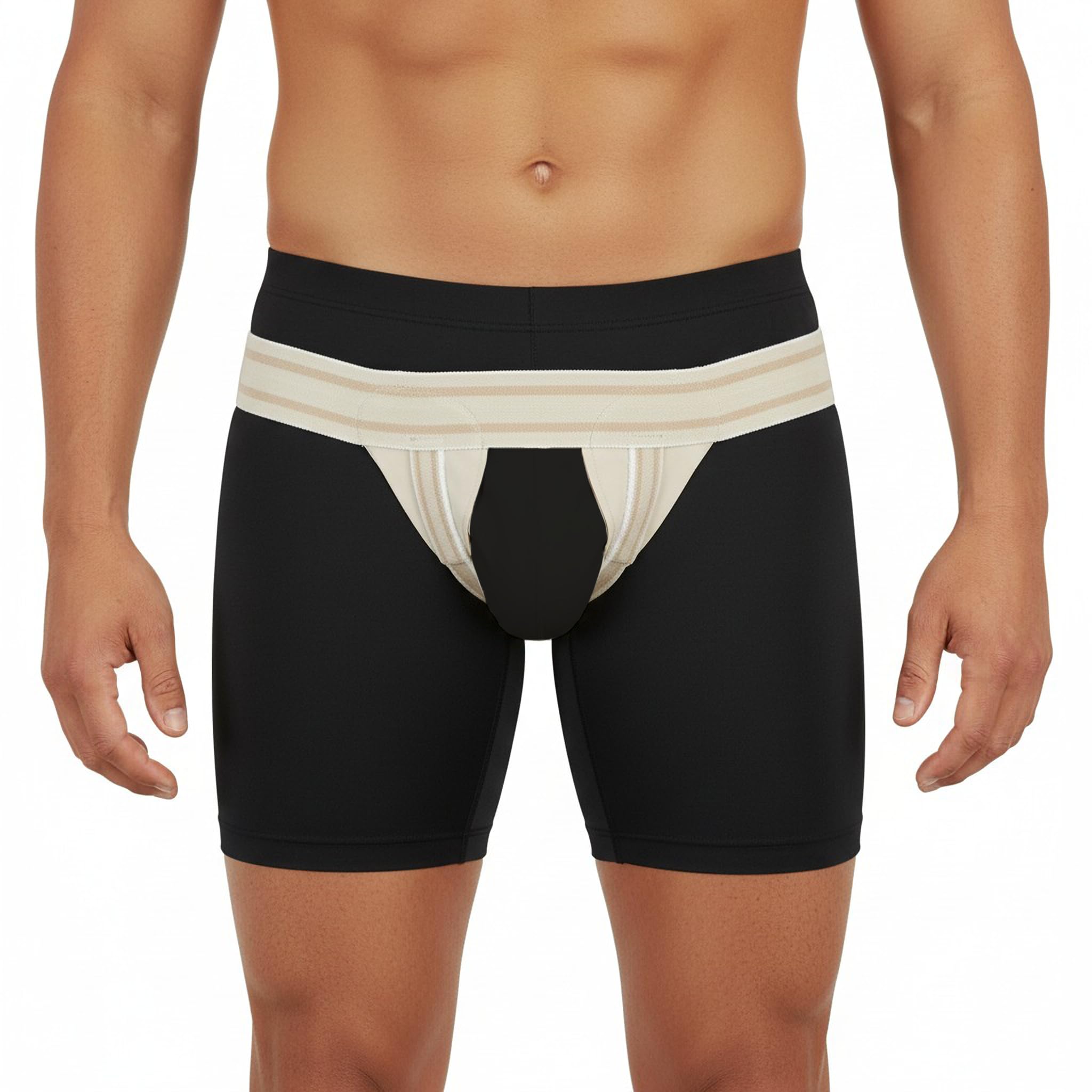 ORTONYX bilateral inguinal hernia truss support belt with adjustable elastic straps and low-profile groin support