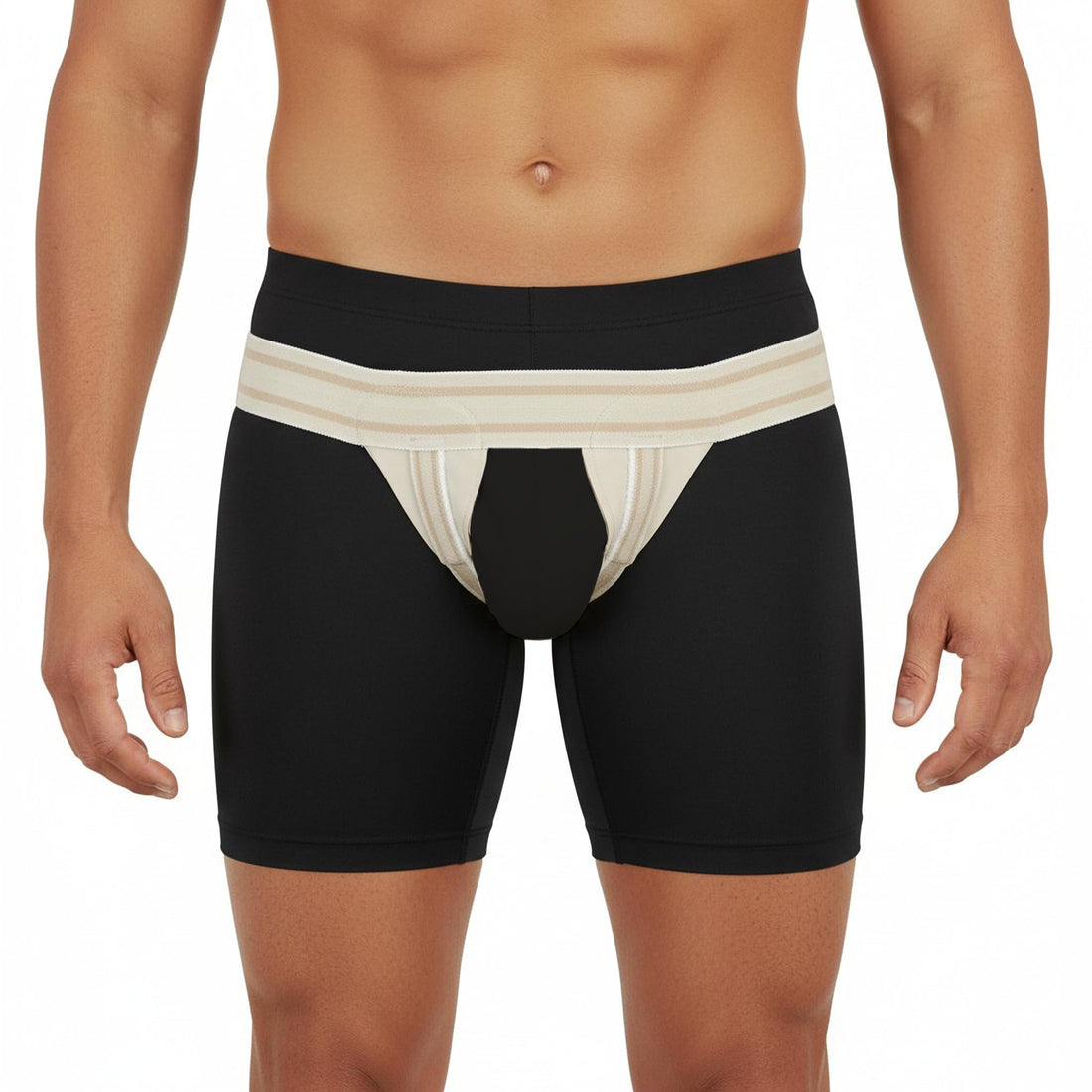 ORTONYX bilateral inguinal hernia truss support belt with adjustable elastic straps and low-profile groin support