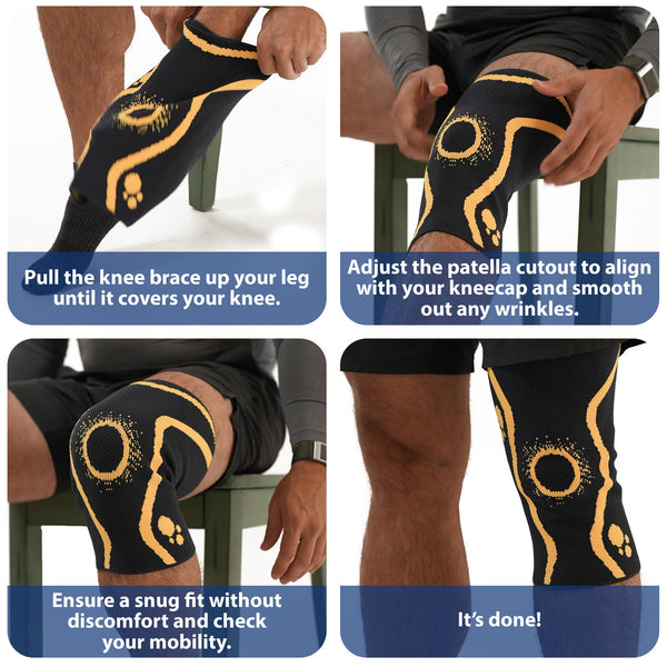 ORTONYX Knee Compression Sleeve, 3D Knitted Knee Brace for Pain Relief, Recovery from Injuries, Meniscus Tear Arthritis ACL PCL Men & Women product image