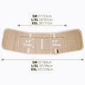 ORTONYX Abdominal Binder in beige, tapered elastic with Velcro; sizes SM/LXL/XXL with dimensions shown: 35–43in and 21–28in.