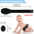 ORTONYX Baby Umbilical Hernia Belt OX350 on infant; elastic pediatric hernia truss with compression pad; S 18in, M 20in, L 23in.