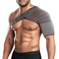 Compression shoulder sleeve with adjustable strap; knit ORTONYX shoulder stability brace, rotator cuff, tendonitis support.