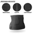ORTONYX Abdominal Binder IMWB-568, lightweight breathable elastic support with Velcro-adjustable compression; tapered fit, black