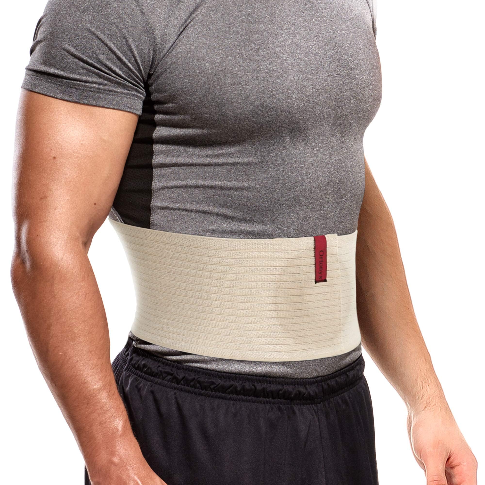 ORTONYX umbilical hernia belt, beige 6.25-inch abdominal support binder with elastic and adjustable hook-and-loop closure