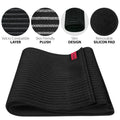 Black umbilical hernia belt, 10.25 in abdominal binder with Velcro surface and removable silicone pad for navel support