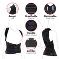 ORTONYX TLSO dorsolumbar posture corrector with breathable fabric, double Velcro closure, lumbar pad, removable back stays.