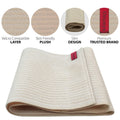 ORTONYX abdominal binder 524010 folded beige, slim ribbed breathable elastic with plush lining and Velcro-compatible outer.
