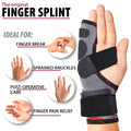 ORTONYX boxer fracture splint ACKB434, ulnar-side brace immobilizing 4th–5th digits with straps; pinky finger brace.