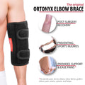 ORTONYX elbow support brace VCOXEB01, black immobilizer splint with dual straps on elbow; cubital tunnel/ulnar nerve support