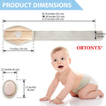 ORTONYX Baby Umbilical Hernia Belt OX350 on infant, breathable elastic strap with removable foam pad, hook-and-loop closure.