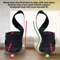 ORTONYX TLSO brace with bendable metal stays: left straight X, right curved to spinal contour ✓ dorsolumbar posture support.