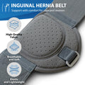 ORTONYX inguinal hernia truss belt with perforated anatomical compression pad and adjustable elastic strap for groin support
