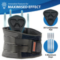 ORTONYX lumbosacral support belt with 3D triangular lumbar pad, 4 aluminum stays, adjustable hook-and-loop straps