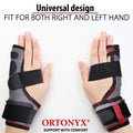 ORTONYX boxer fracture splint ACKB434/USACKB434 on left and right hands, 4th–5th digit immobilizer pinky finger brace.