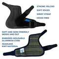 ORTONYX Thumb Immobilizer Brace KB433 thumb spica, two views with wrist strap, strong Velcro, seamless knit, aluminum stay.