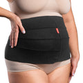 ORTONYX 12 in abdominal binder on torso, black wide panel with adjustable closure for post-surgery and postpartum support