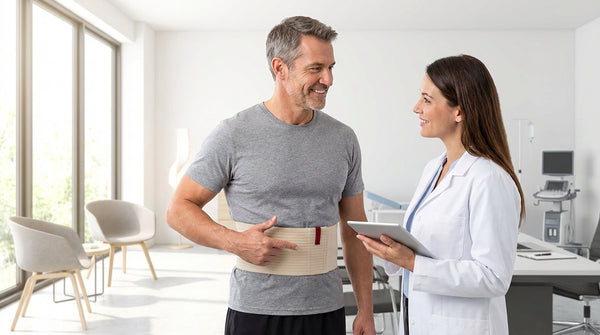 Doctor recommended abdominal support for umbilical hernia recovery