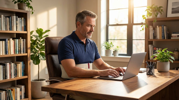 Hernia support belt for everyday activities and desk work