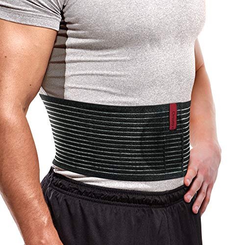 Premium Umbilical Hernia Belt for Men and Women - Abdominal Support Binder - Black